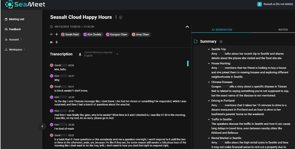 Seasalt.ai introduces sub-topic based summaries to SeaMeet!